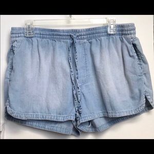 Aerie Chambray Drawstring Shorts Large